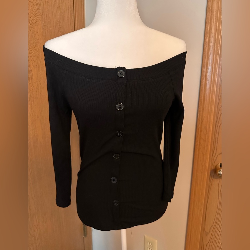 Culture Code Black Off-Shoulder Cardigan- NWT- Small
